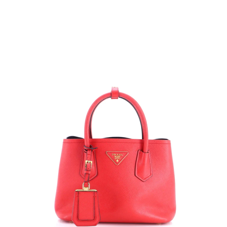 Cuir Double Tote Saffiano Leather Mini