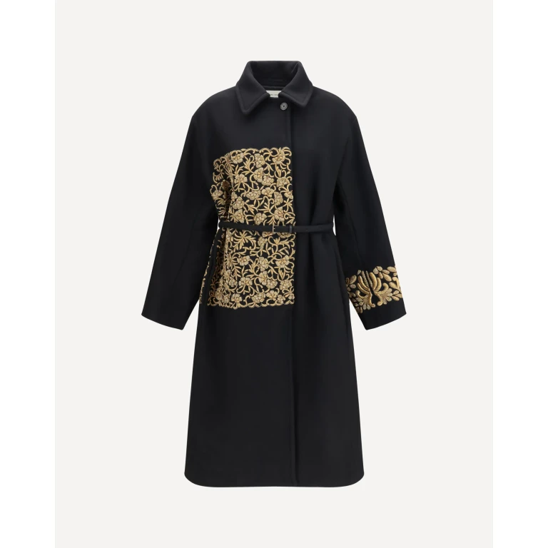 Alpaca and wool Coat with embroidery Female S