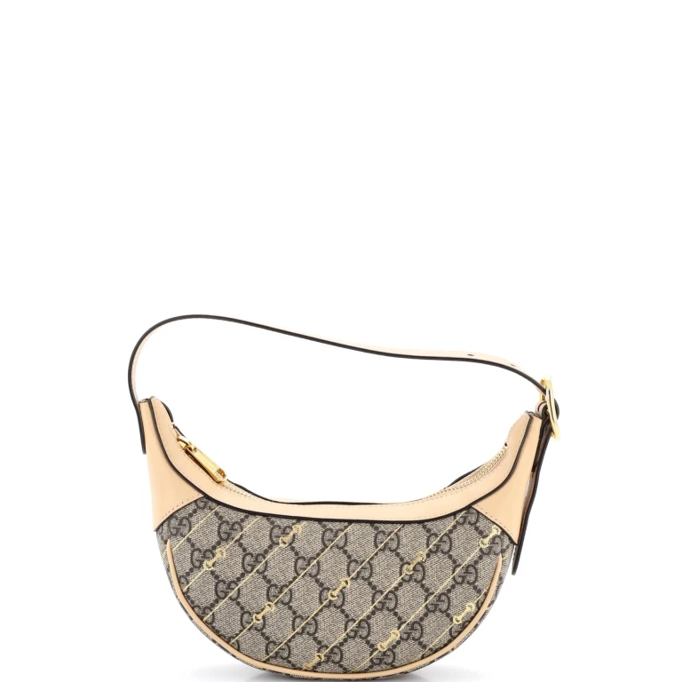 Ophidia Half Moon Bag Print GG Coated Canvas Mini