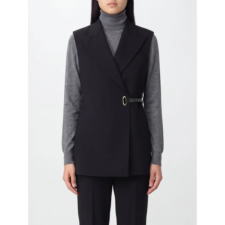 Tailored Viscose Waistcoat with Side Closure and Adjustable Ties (2622286011600003)