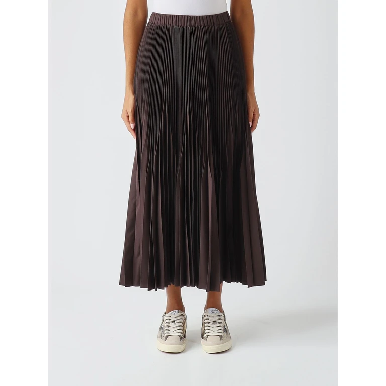 Pleated Crêpe Midi Skirt with an Elasticised High Waist (M6IU00481)
