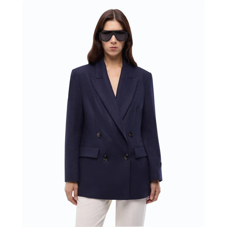 Blazer croisé en flanelle de jersey - 36