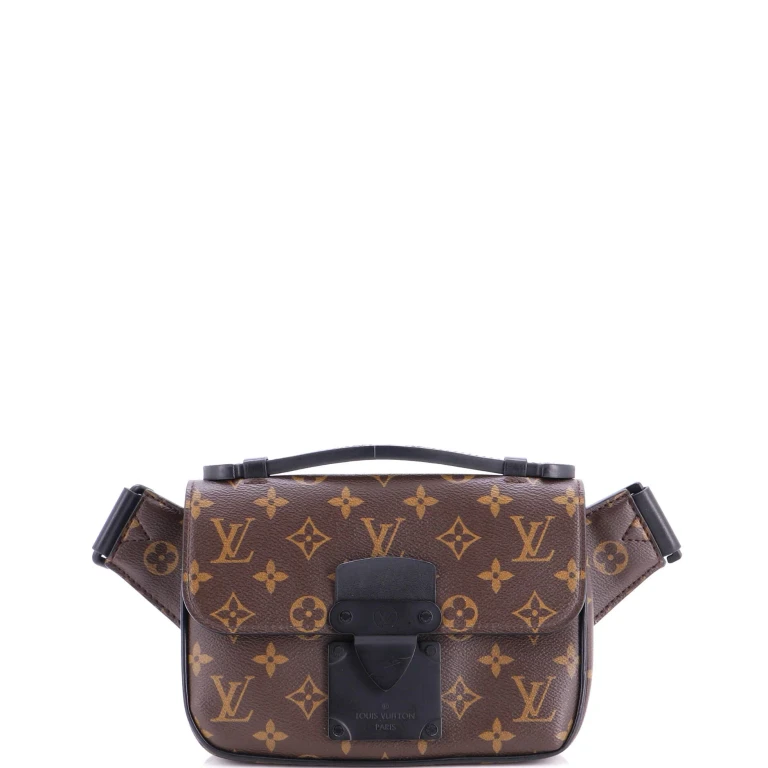 S Lock Sling Bag Macassar Monogram Canvas