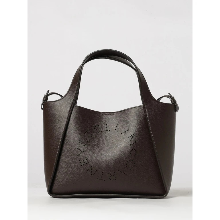Faux Leather Handbag with Perforated Logo and Strap (513860WP06602012)