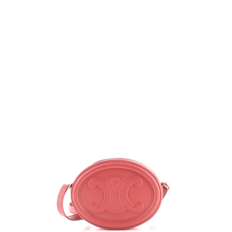 Triomphe Oval Crossbody Bag Leather Mini
