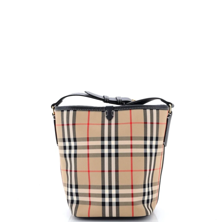 Ashby Bucket Bag Vintage Check Canvas with Leather Mini