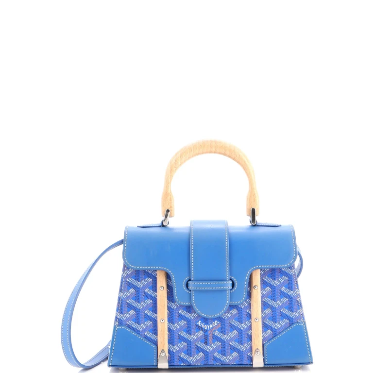 Structured Saigon Top Handle Bag Coated Canvas with Leather Mini
