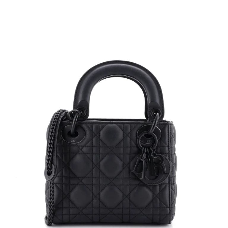 Ultra Matte Lady Dior Chain Bag Cannage Quilt Calfskin Mini