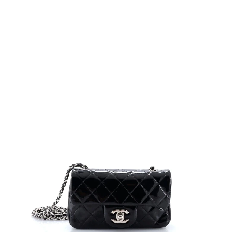 Classic Single Flap Bag Quilted Patent Extra Mini