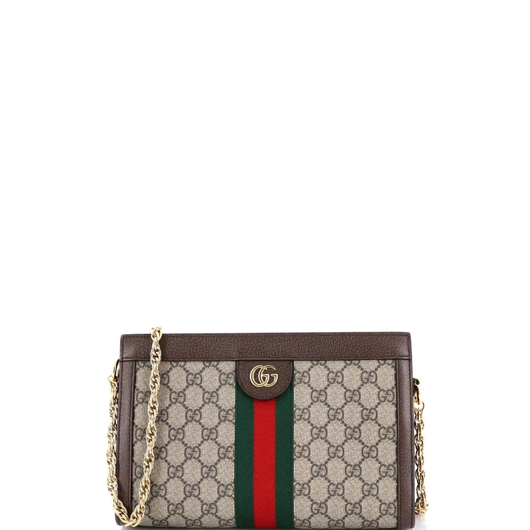 Ophidia Chain Shoulder Bag GG Coated Canvas Small