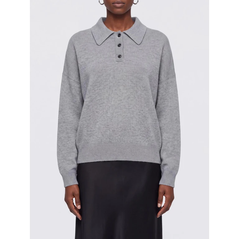 LISA YANG Relaxed Fit Pure Cashmere Long-Sleeved Knitted Polo (2026054DO)