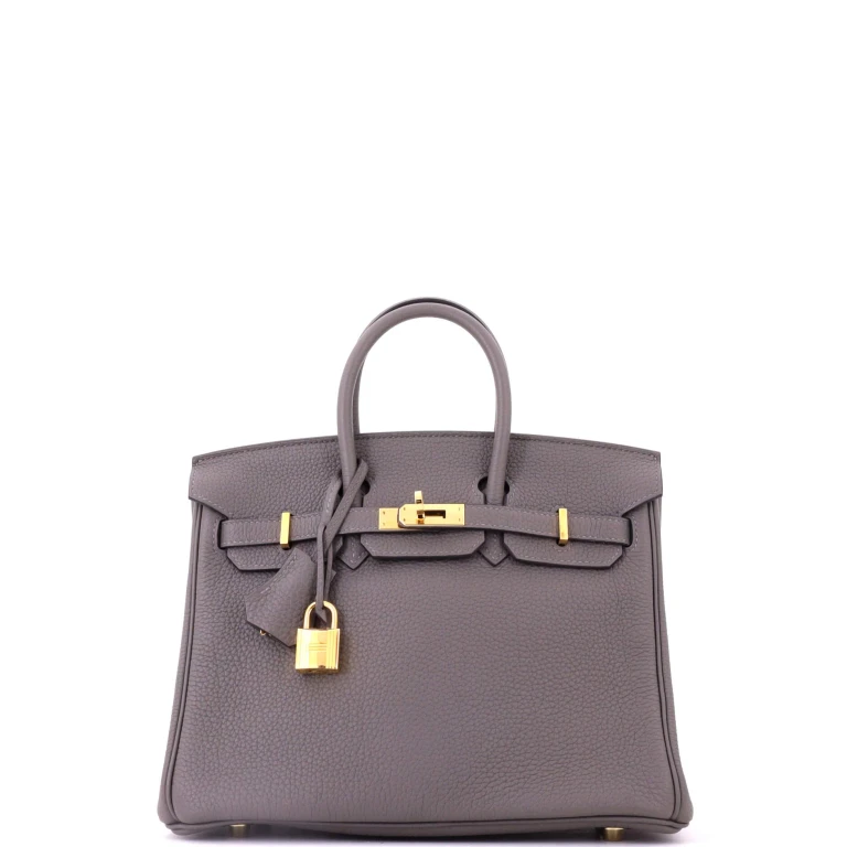 Birkin Handbag Gris Meyer Togo with Gold Hardware 25
