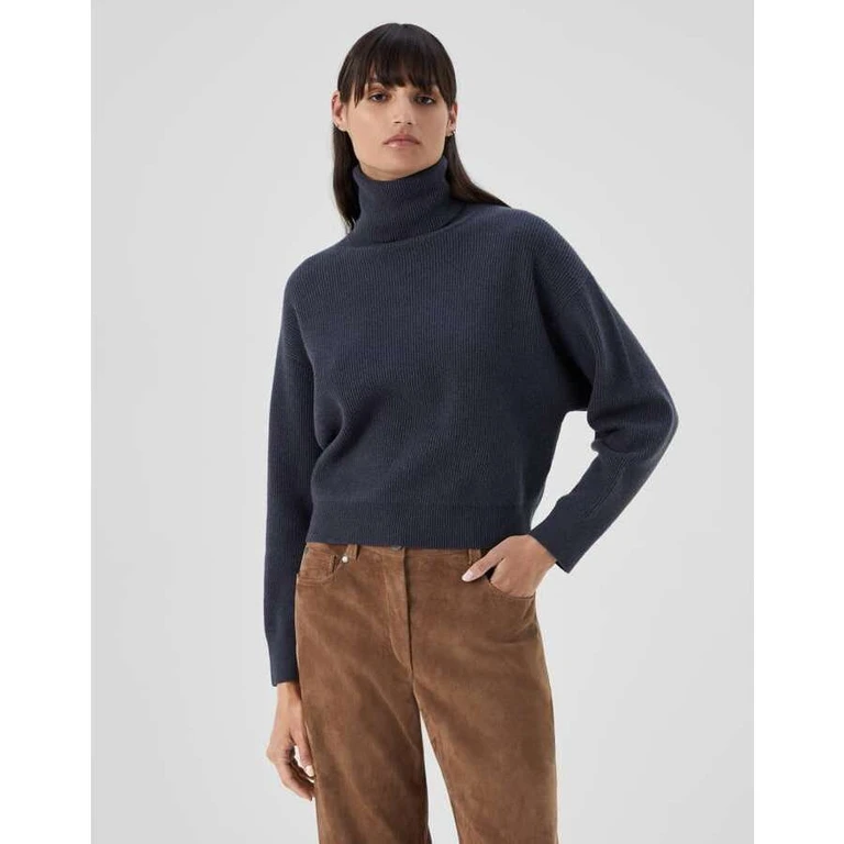 Women's Night Wool Silk Blend Turtleneck Sweater