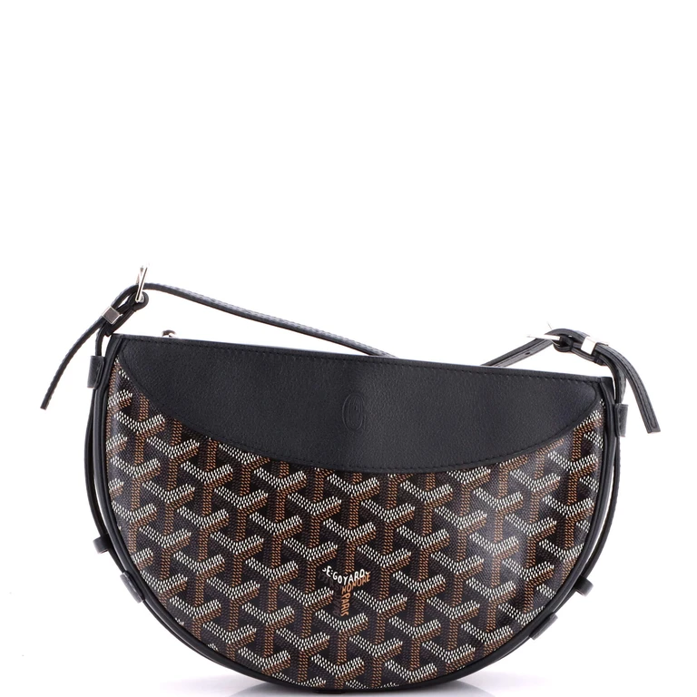Hirondelle Shoulder Bag Coated Canvas and Leather