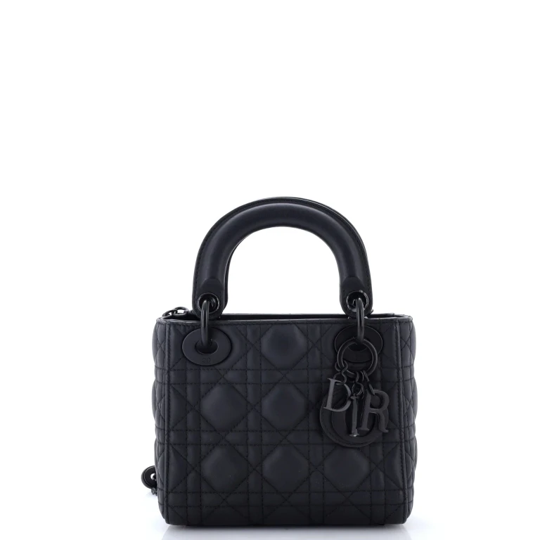 Ultra Matte Lady Dior Chain Bag Cannage Quilt Calfskin Mini