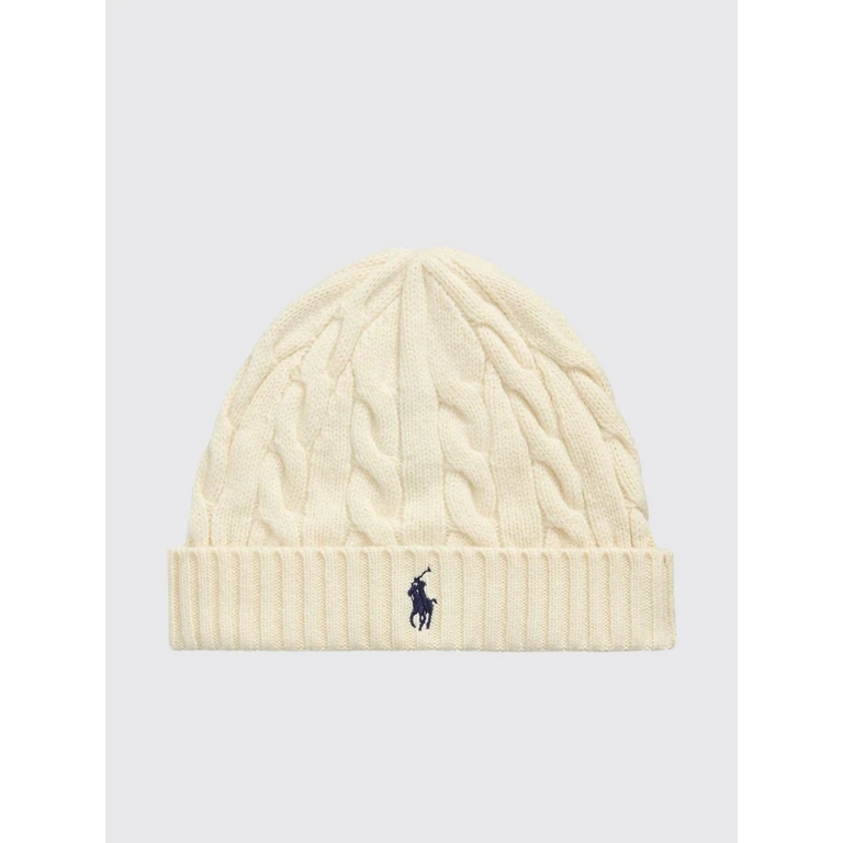 Wool and Cashmere Blend Beanie with Contrast Pony Logo (710B23668006)