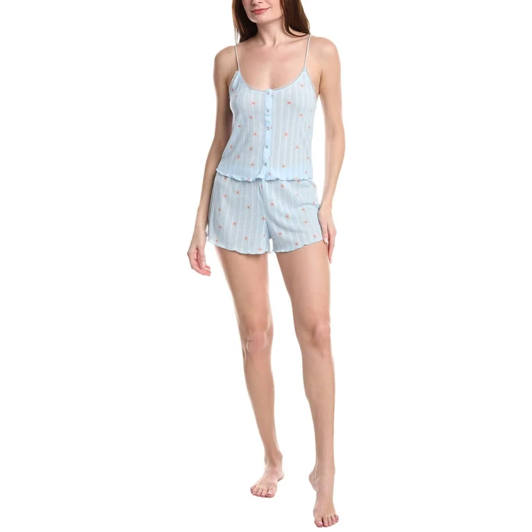 2Pc Somewhere Sunny Cami & Shortie Pajama Set