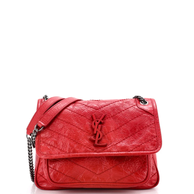 Niki Chain Flap Bag Matelasse Chevron Leather Baby