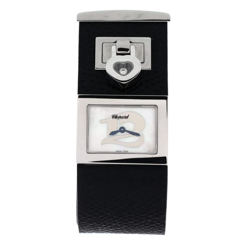 Happy Twelve Quartz Watch Satinless Steel and Leather with Diamond 26