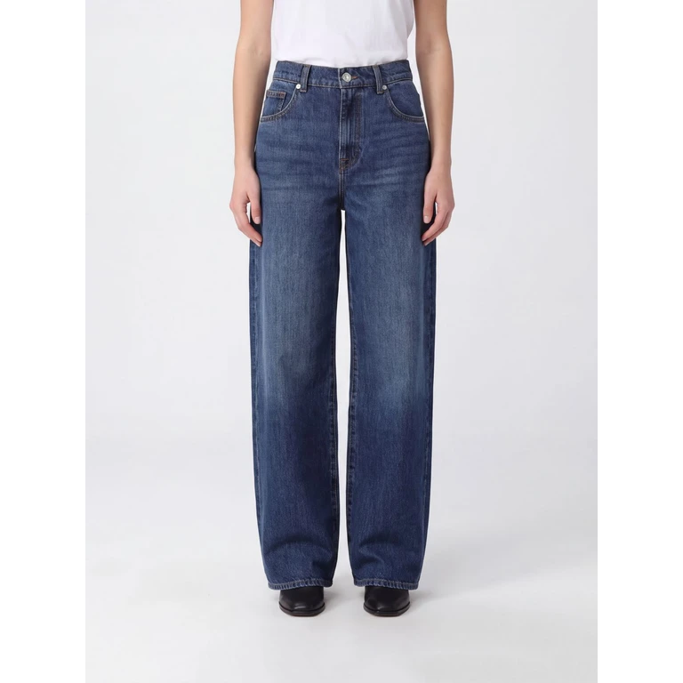 High-Waisted Wide-Leg Cotton Denim Jeans (7UF70E523NW)