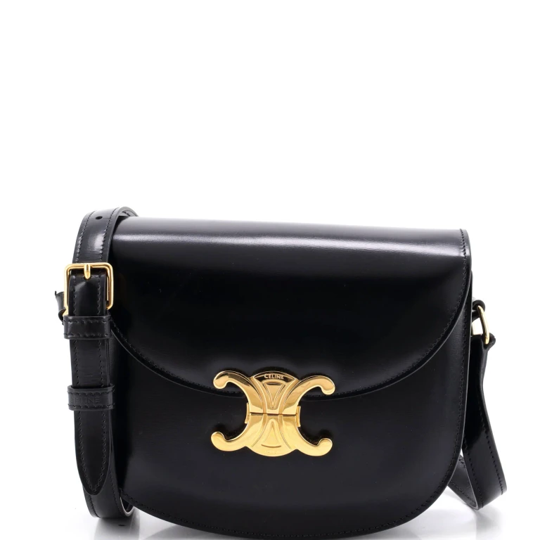 Triomphe Besace Clea Flap Bag Leather