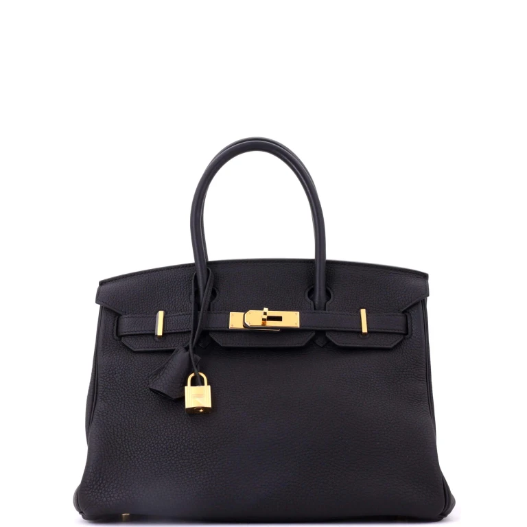 Birkin Handbag Noir Togo with Gold Hardware 30