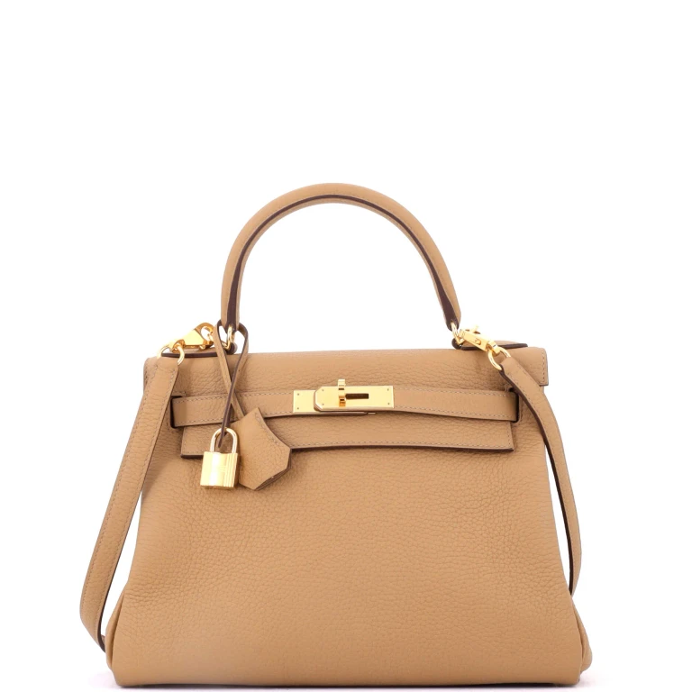 Kelly Handbag Biscuit Togo with Gold Hardware 28