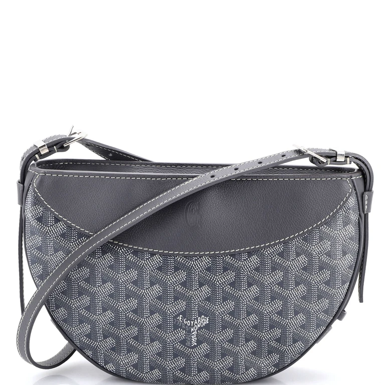 Hirondelle Shoulder Bag Coated Canvas and Leather