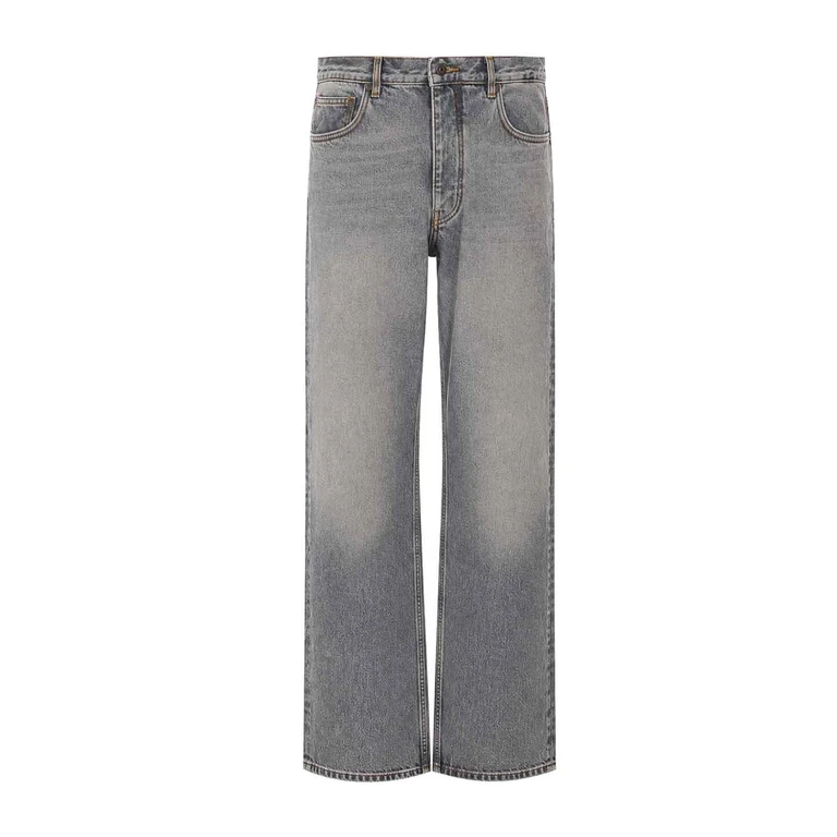 Off-White Gestreepte Wide-Leg Denim Jeans met Diagonals Logo