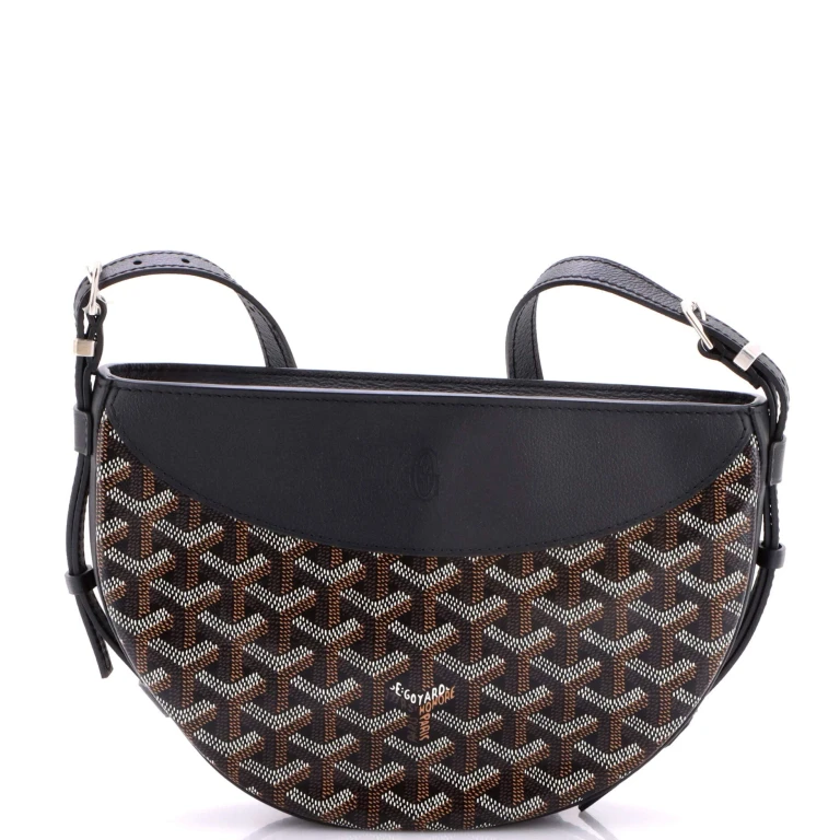 Hirondelle Shoulder Bag Coated Canvas and Leather