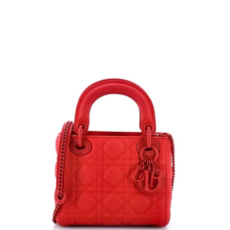 Ultra Matte Lady Dior Chain Bag Cannage Quilt Calfskin Mini