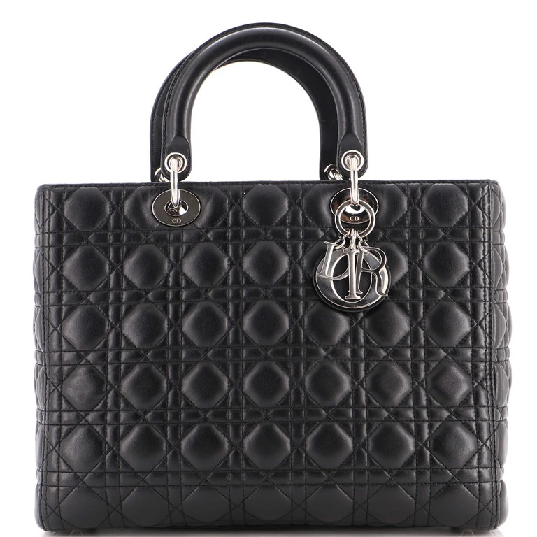 Vintage Lady Dior Bag Cannage Quilt Lambskin Large