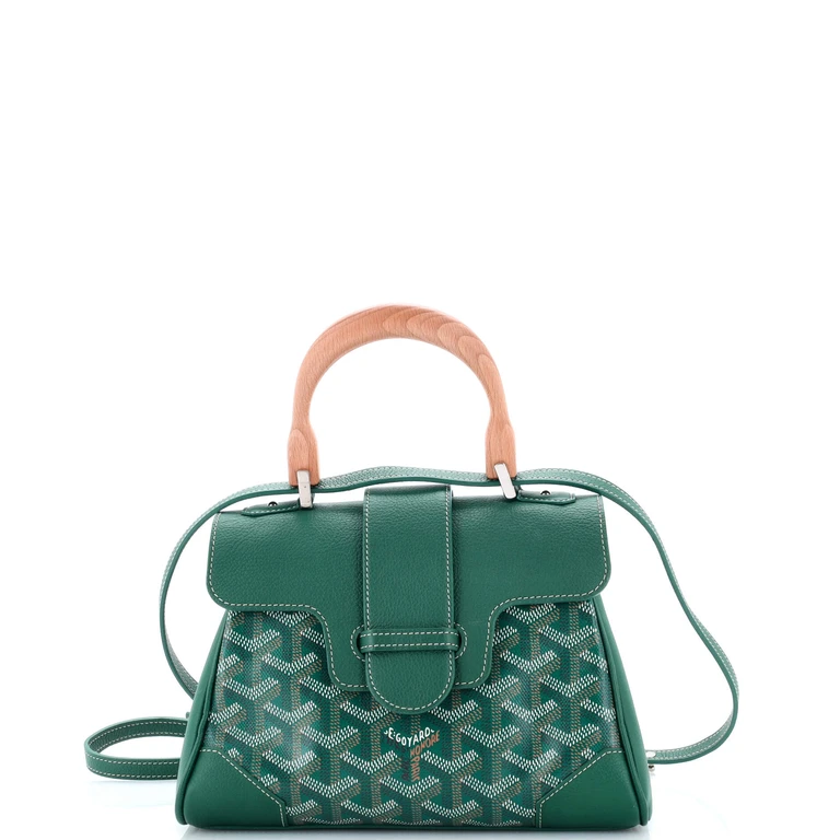 Saigon Top Handle Bag Coated Canvas with Leather Mini