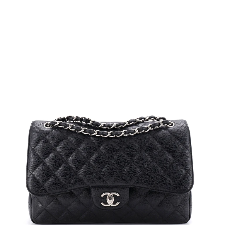 Classic Double Flap Bag Quilted Caviar Jumbo