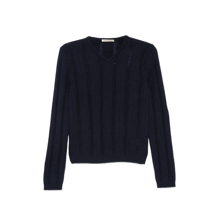 Clot Ribbed-knit V-neck Sweater