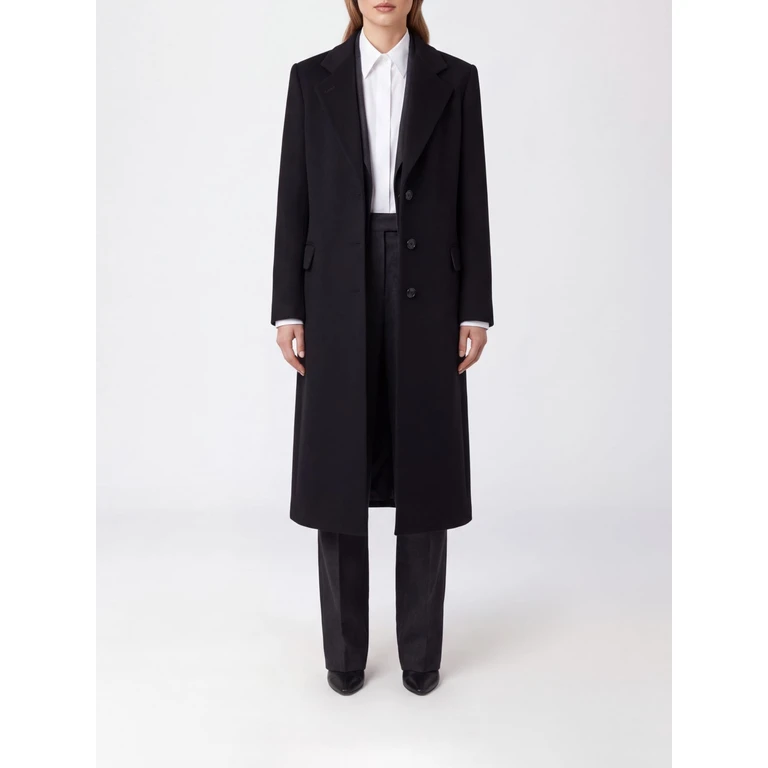 Knee-Length Single-Breasted Wool and Cashmere Coat (AMANDA350001B5054)