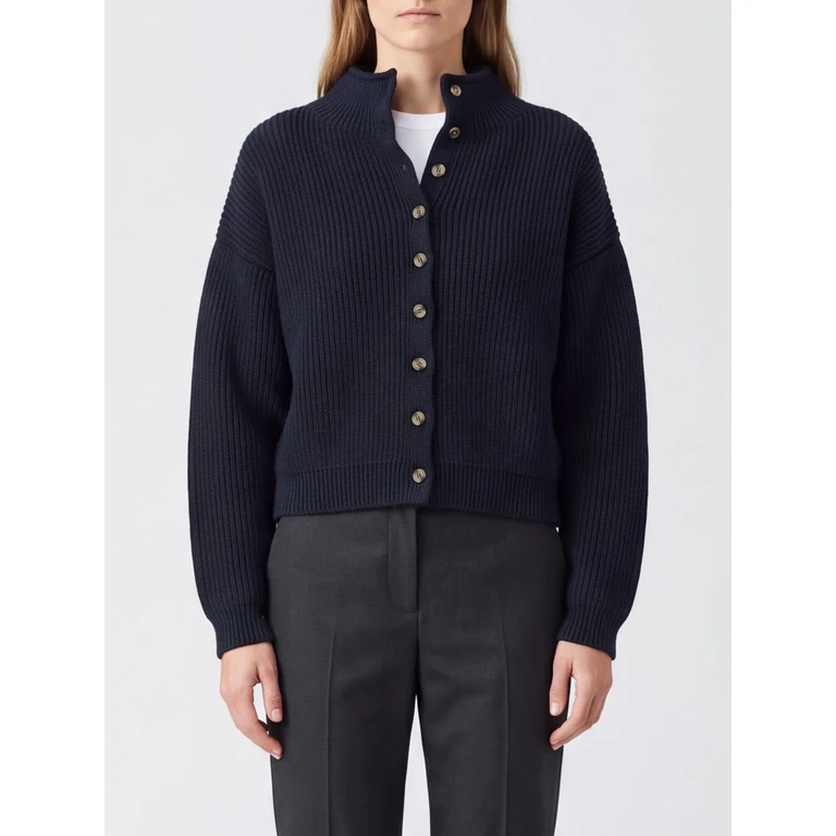 Funnel-Neck Pure Cashmere Cardigan with Buttons (18336645K645323)