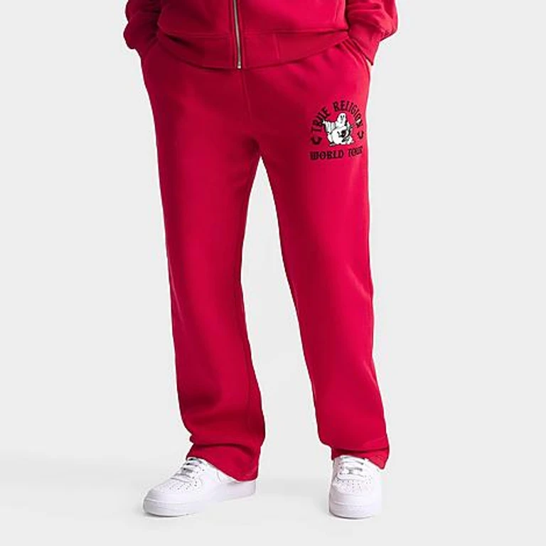 True Religion Men's Arch Buddha Fleece Sweatpants in Red Size: Small