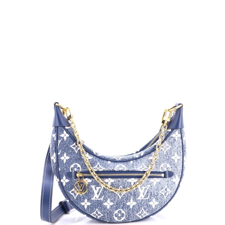 Loop Handbag Monogram Jacquard Denim