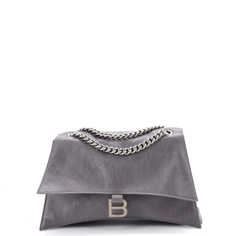 Crush Chain Flap Bag Leather Medium