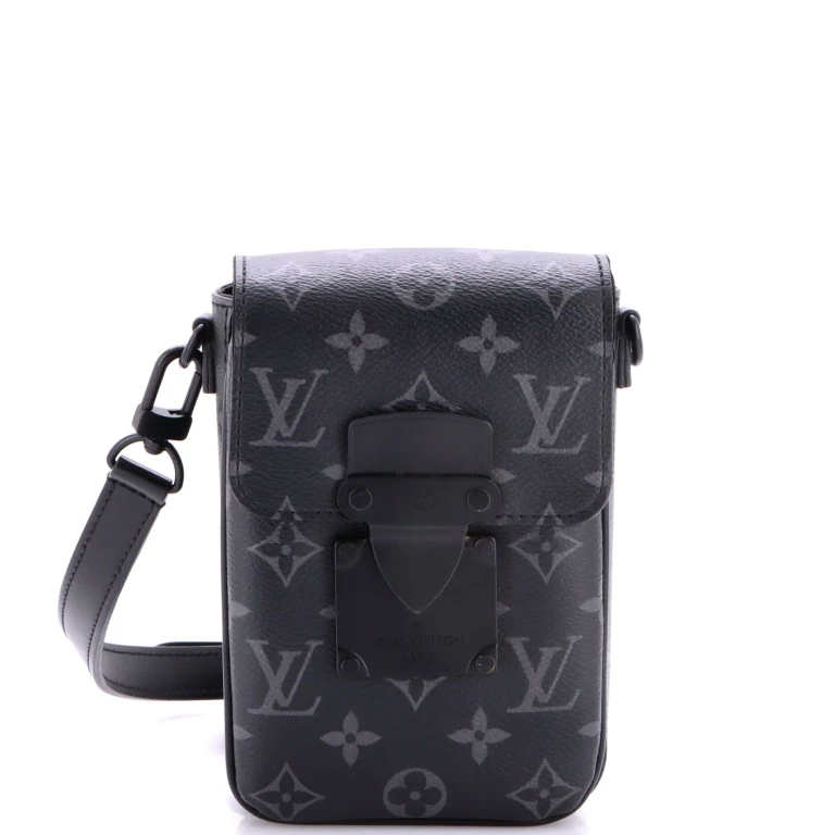 S Lock Vertical Wearable Wallet Monogram Eclipse Canvas