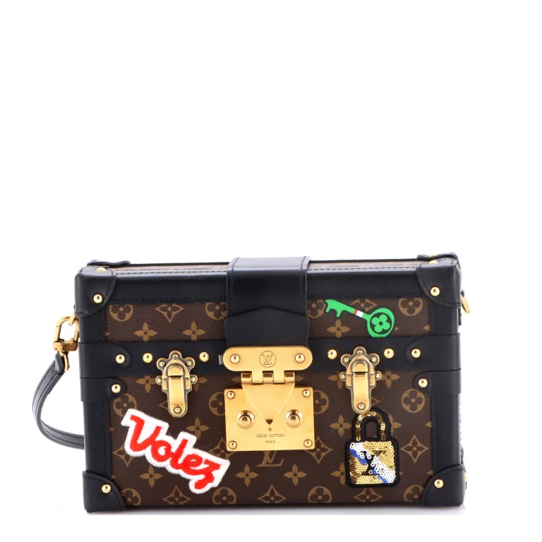 Petite Malle Handbag Limited Edition Patches Monogram Canvas