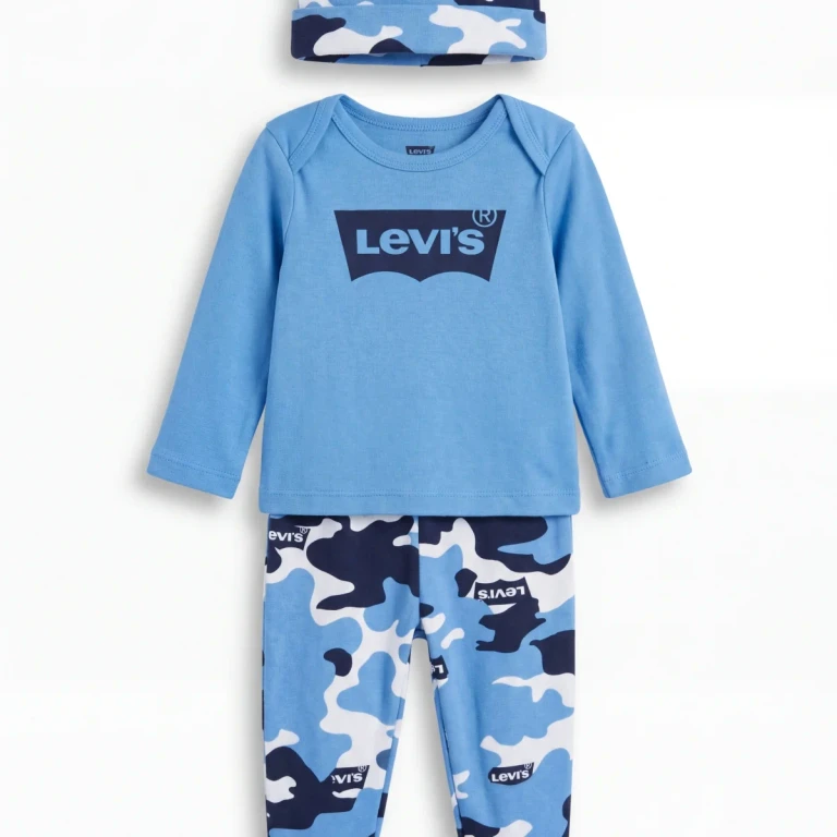 Baby Boys' 3-Piece Bodysuit, Footed Pants, and Hat Set, Newborn 3 Months