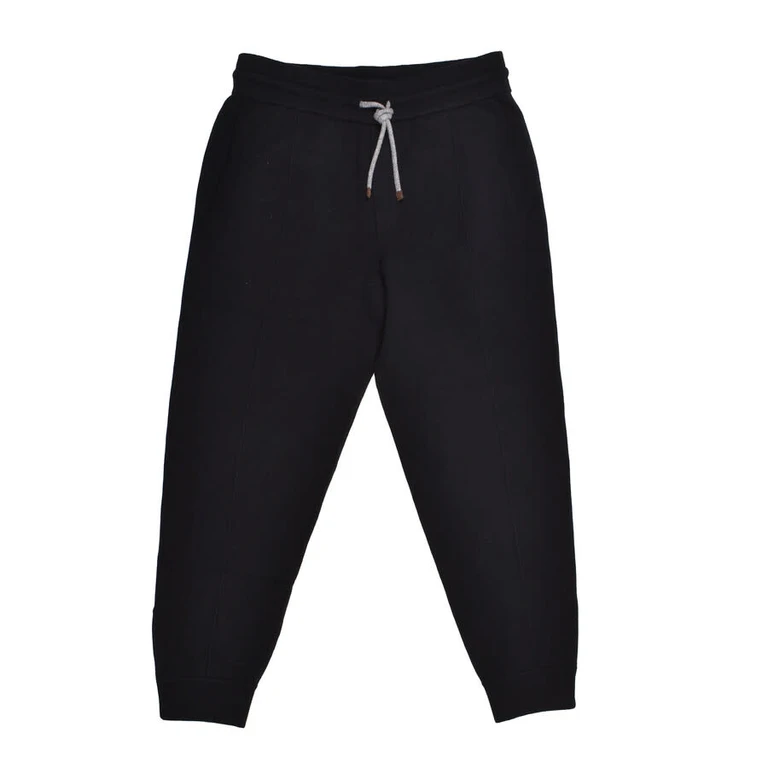 Men's Black Wool Knit Sweatpants