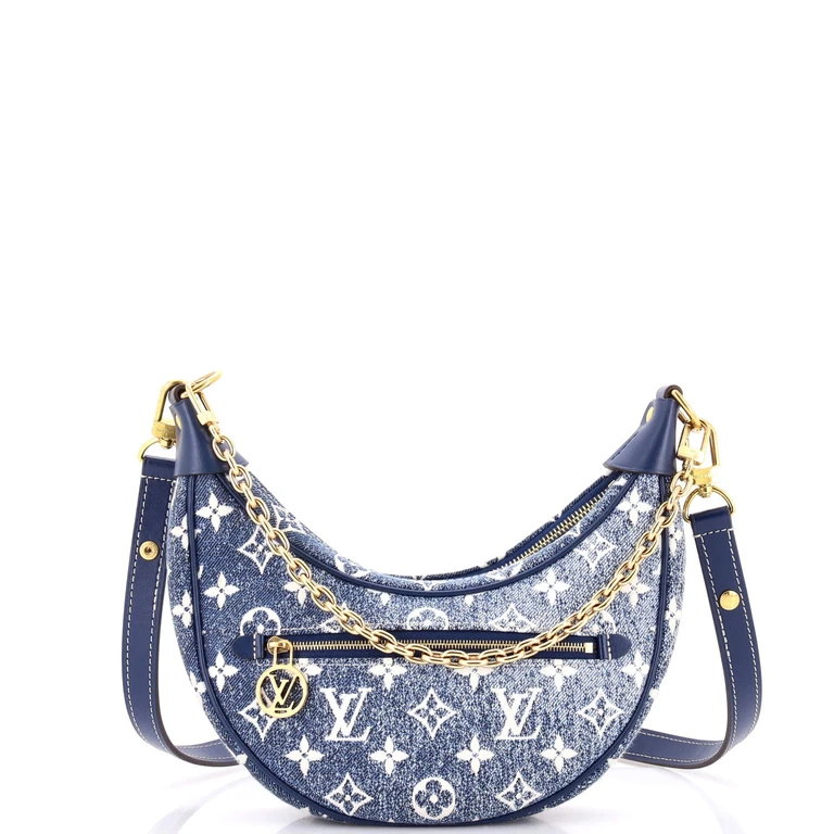 Loop Handbag Monogram Jacquard Denim
