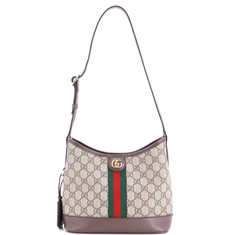Ophidia Open Bucket Bag GG Coated Canvas with Leather Small