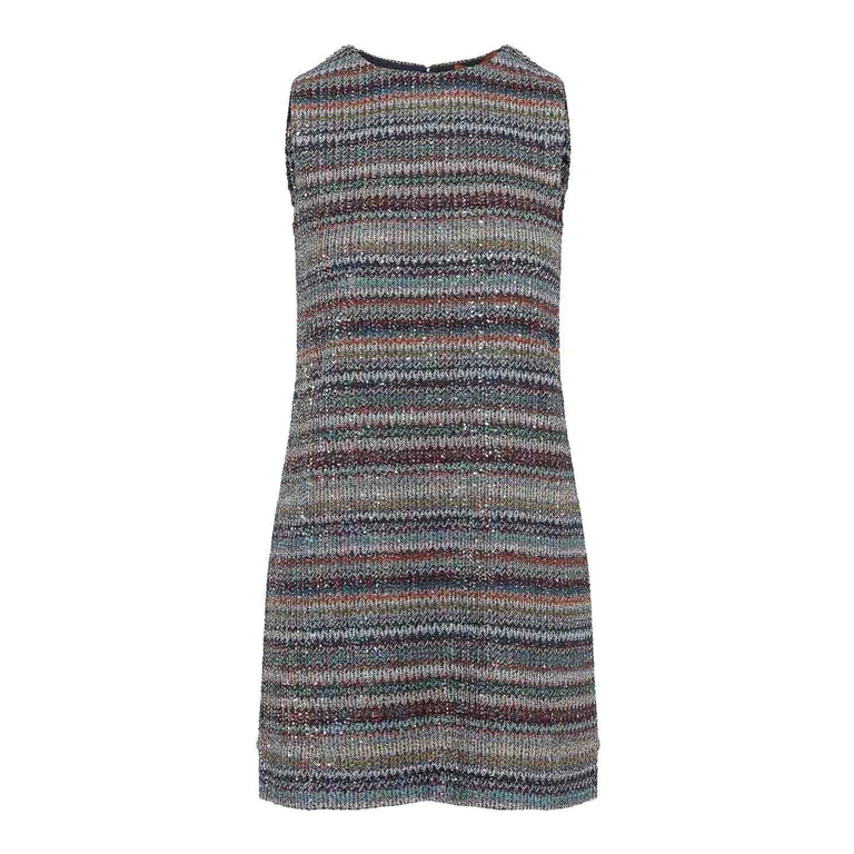 Vestido corto de punto caperdoni multicolor