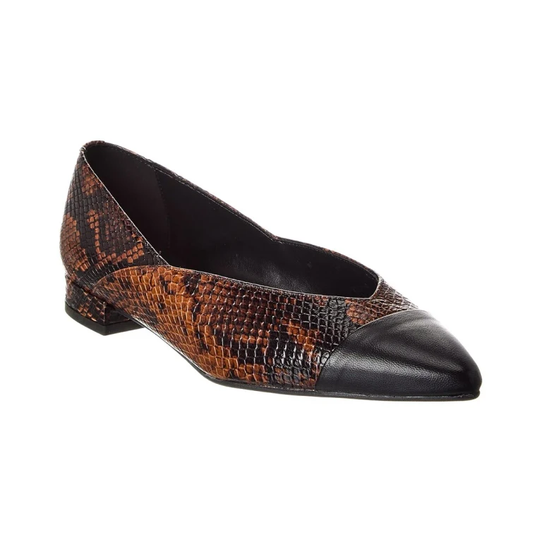 M by Bruno Magli Parma Snake-Embossed Leather Flat