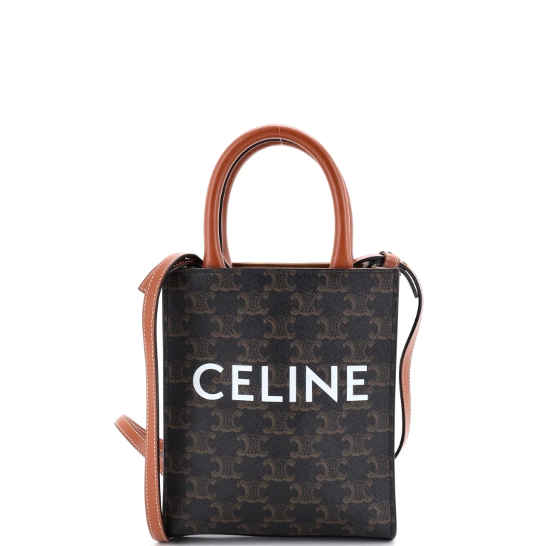 Vertical Cabas Tote Triomphe Coated Canvas Mini