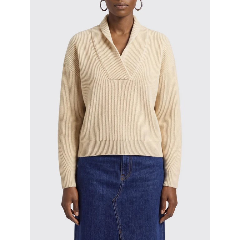 V-Neck Jumper in Pure Cashmere with Ribbed Edges (M12750802C9777)